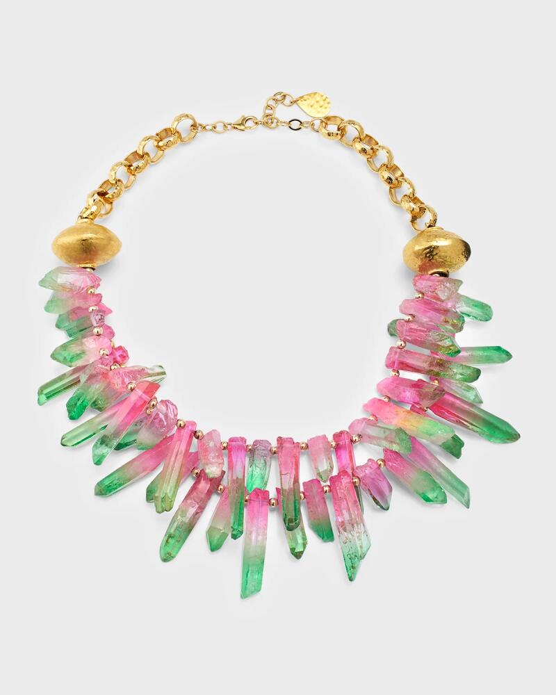 Devon Leigh Watermelon Quartz Statement Necklace Cover