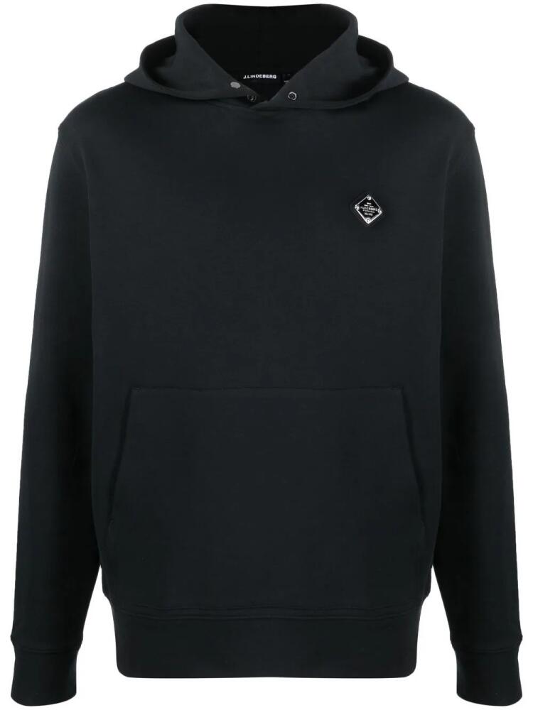 J.Lindeberg Cred cotton-blend hoodie - Black Cover