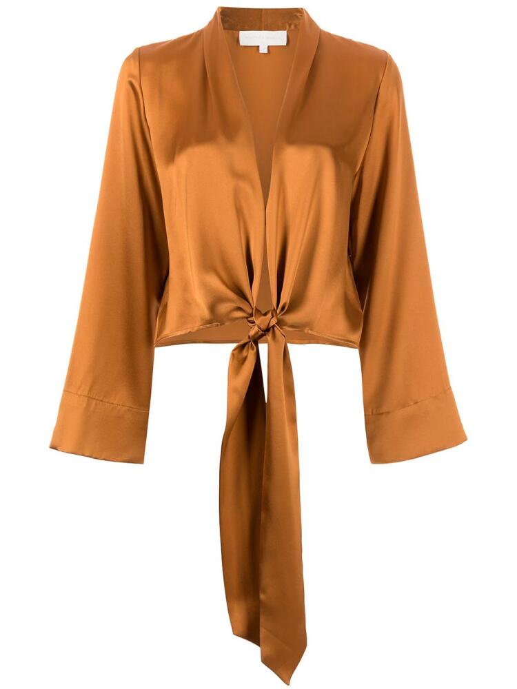 Michelle Mason long sleeved tie-waist blouse - Orange Cover