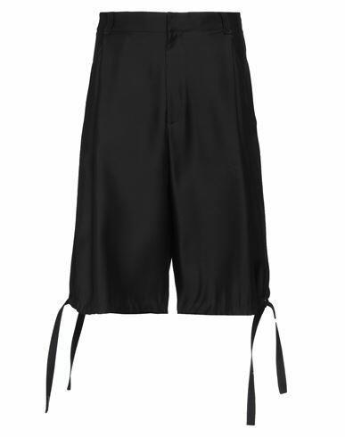 Dior Homme Man Shorts & Bermuda Shorts Black Virgin Wool, Silk Cover