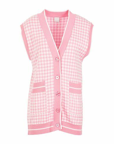 8 By Yoox Organic Cotton Vichy Knit Sleeveless Cardigan Woman Cardigan Pink Organic cotton Cover