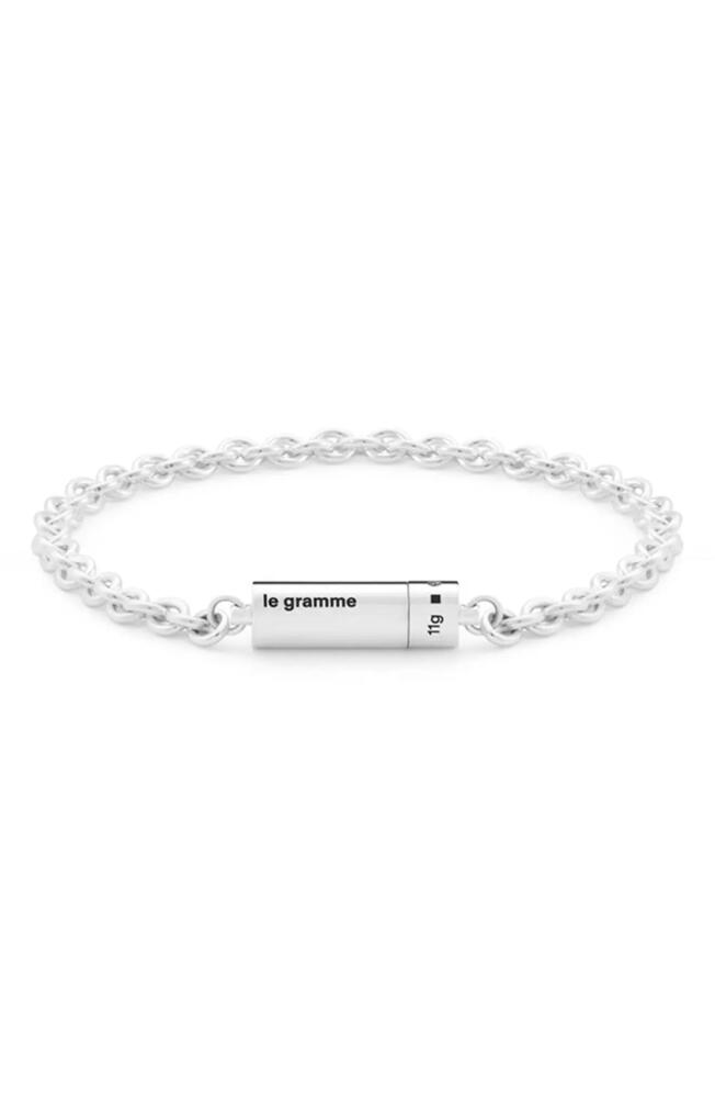 le gramme Men's 11G Polished Sterling Silver Chain Bracelet Cover