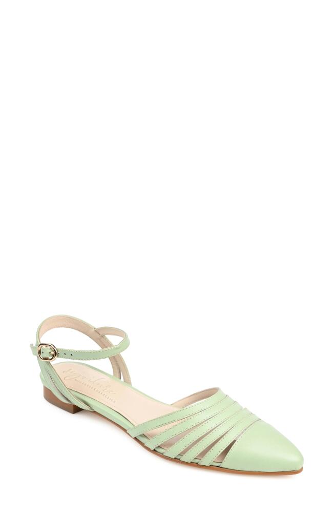 Journee Signature Dexie Strappy Pointed Toe Flat in Sage Cover