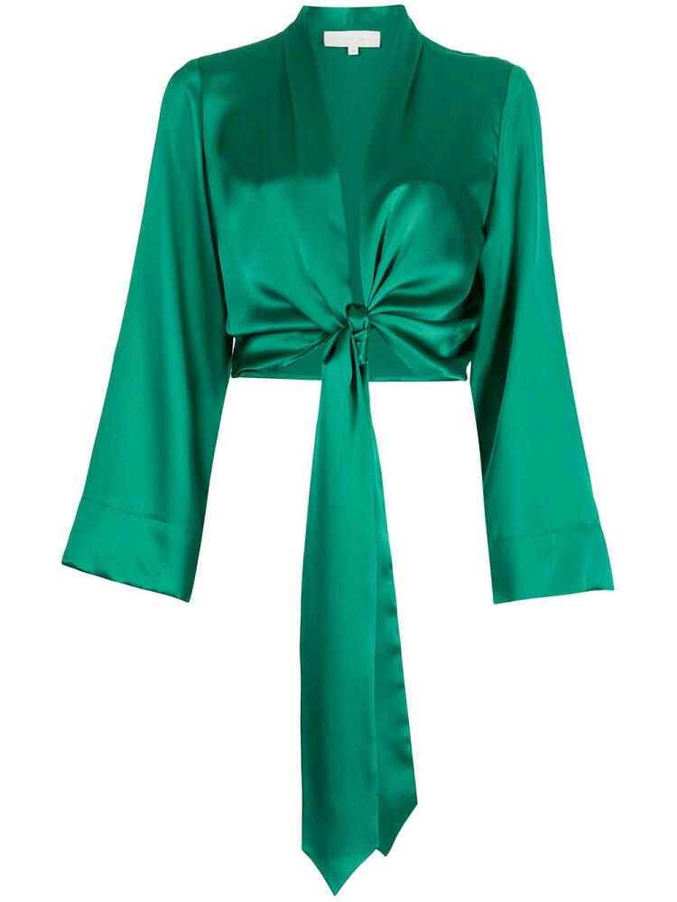 Michelle Mason long sleeved tie-waist blouse - Green Cover