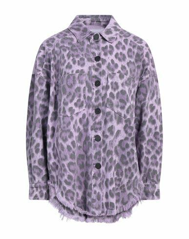 Gaëlle Paris Woman Denim shirt Lilac Cotton Cover