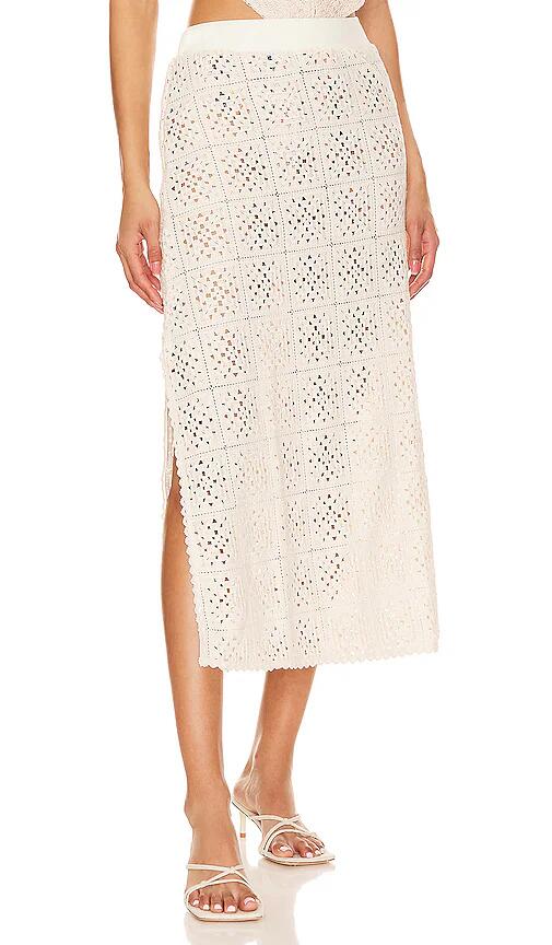 Agua Bendita X Revolve Mira Gres Crochet Midi Skirt in Beige Cover