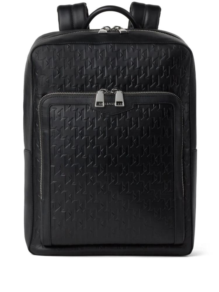 Karl Lagerfeld K/Loom leather backpack - Black Cover