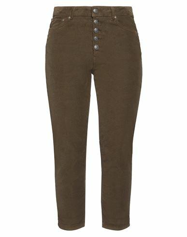 Dondup Woman Pants Military green Cotton, Lyocell, Elastane Cover