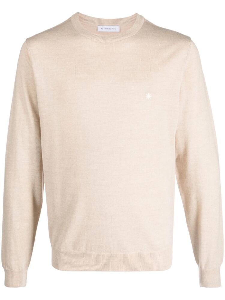 Manuel Ritz logo-embroidered wool jumper - Neutrals Cover