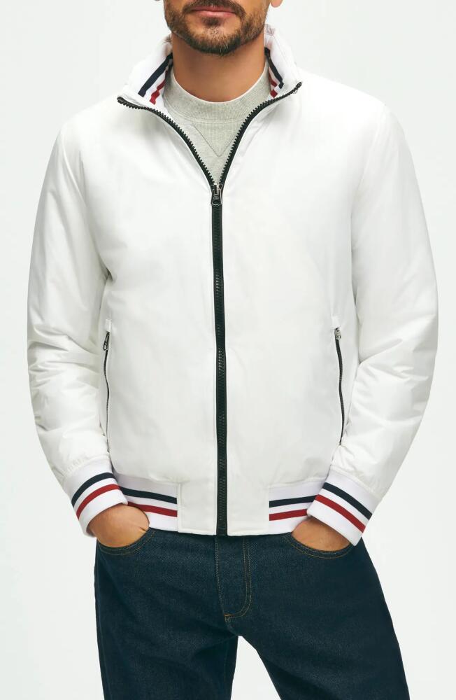 Brooks Brothers Water Repellent Windbreaker Jacket with Hood in White Cover