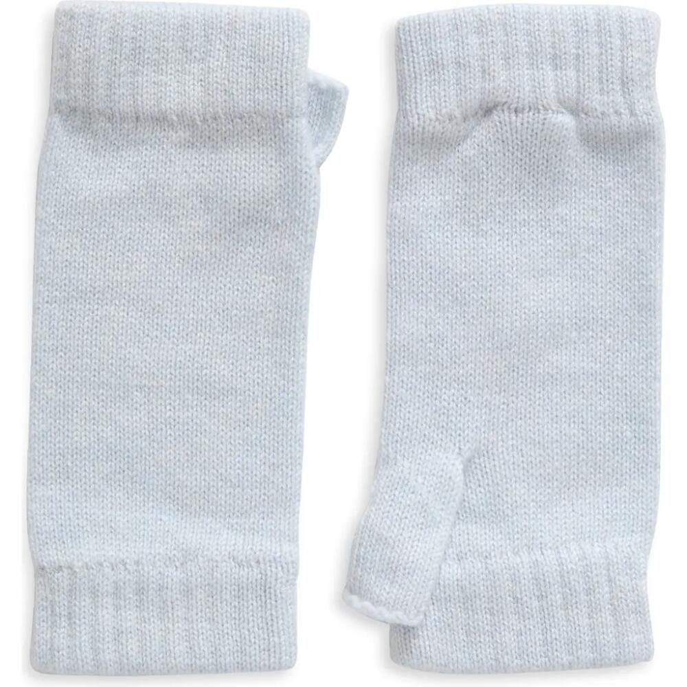 Johnstons of Elgin Cashmere Fingerless Gloves in Ice Blue Cover