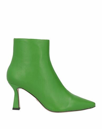 Lola Cruz Woman Ankle boots Green Leather Cover