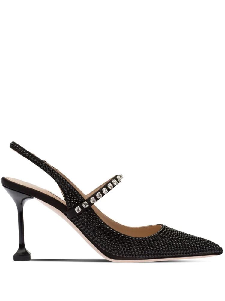 Miu Miu embellished 105mm textured pumps - Black Cover