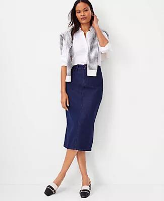 Ann Taylor Long Denim Pencil Skirt Cover