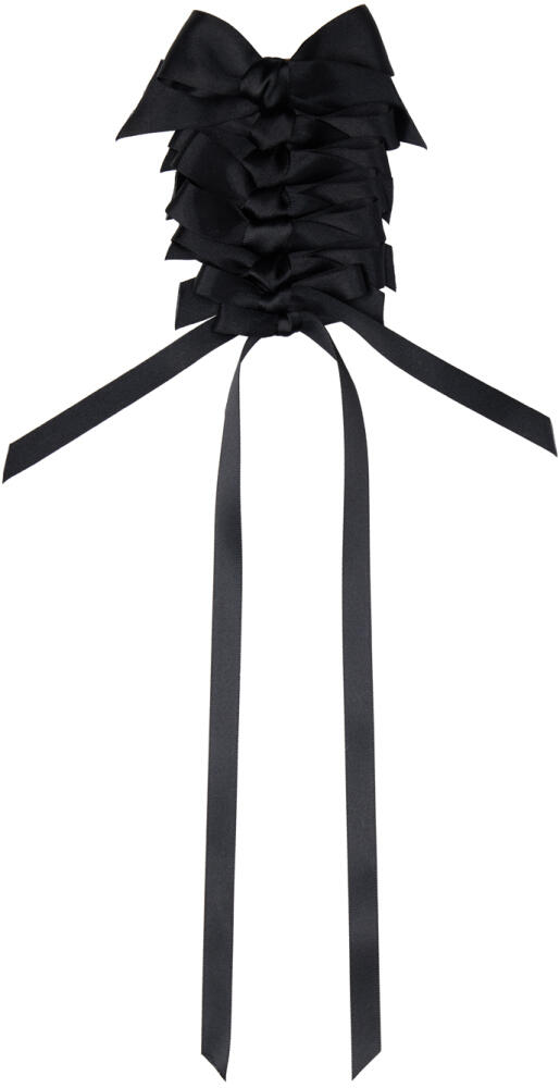 Simone Rocha Black Long Rosette Bow Brooch Cover