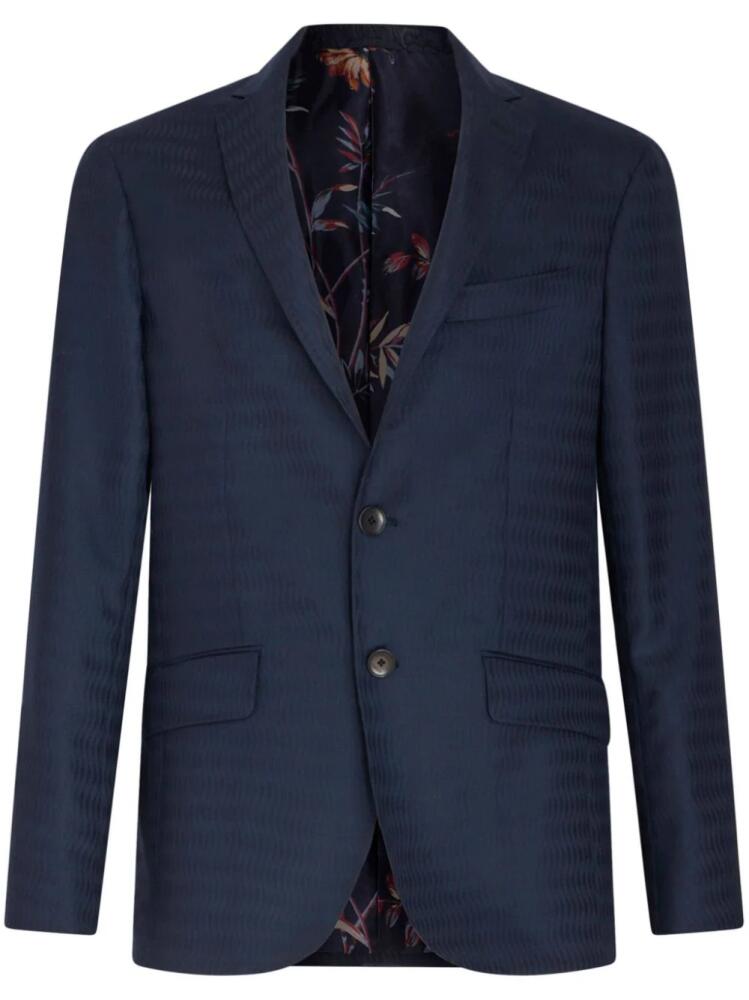 ETRO jacquard wool blazer - Blue Cover