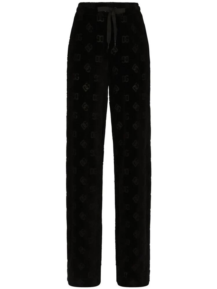 Dolce & Gabbana DG-logo flocked track pants - Black Cover