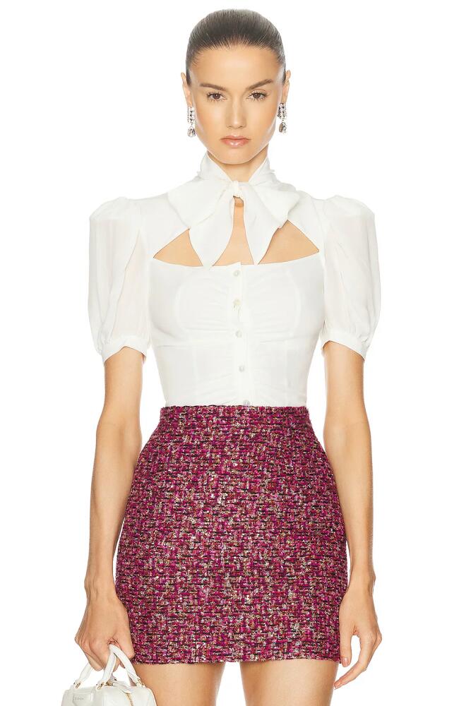 Alessandra Rich Blouse Top in White Cover