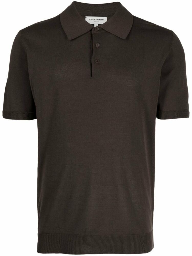 Man On The Boon. short-sleeve knitted polo shirt - Brown Cover