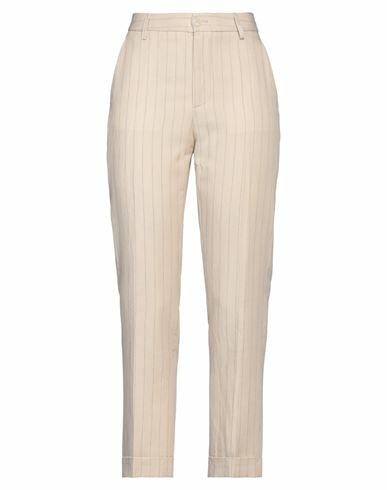 Dondup Woman Pants Beige Lyocell, Linen, Cotton Cover