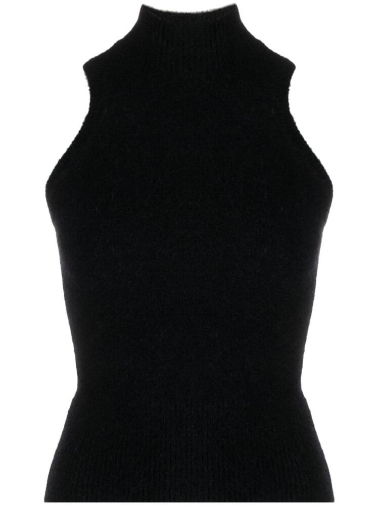 Patou high-neck knitted top - Black Cover