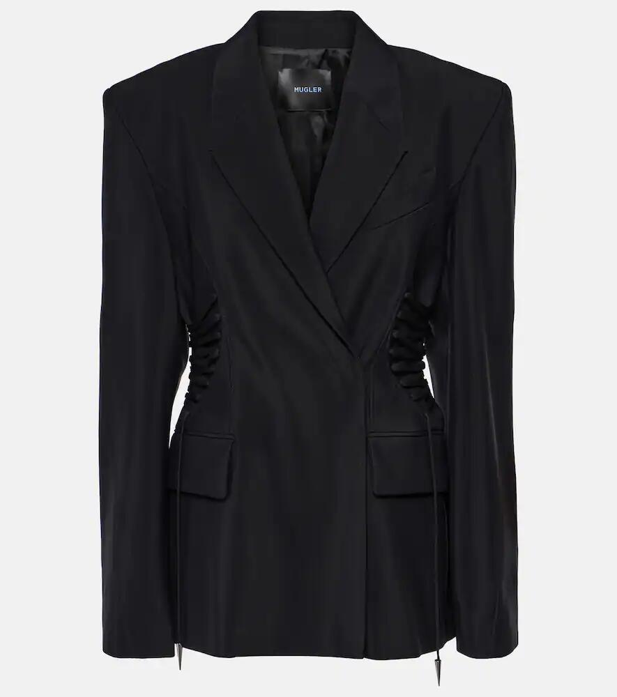 Mugler Lace-up single-breasted blazer Cover