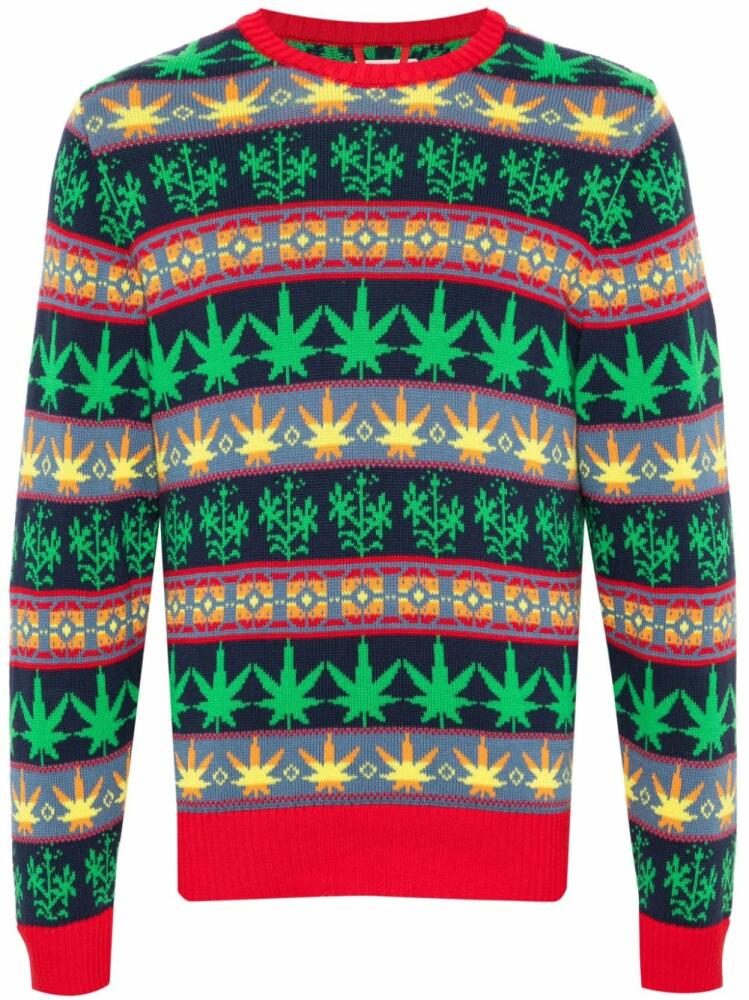 BODE Marin patterned-jacquard jumper - Green Cover