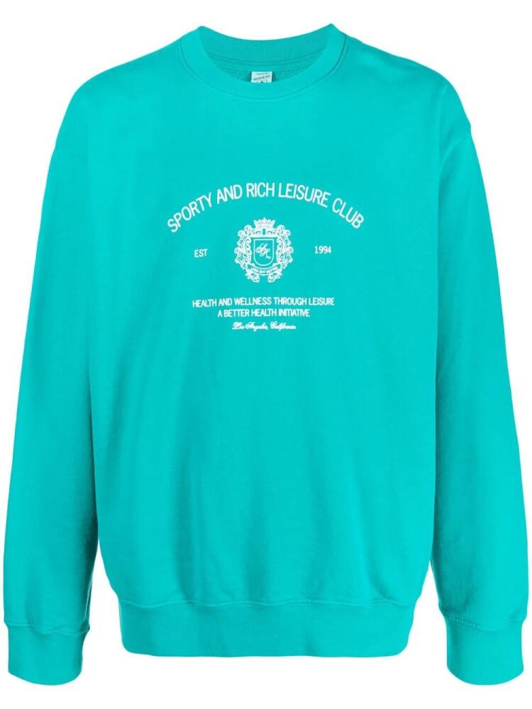 Sporty & Rich logo-print detail sweatshirt - Blue Cover