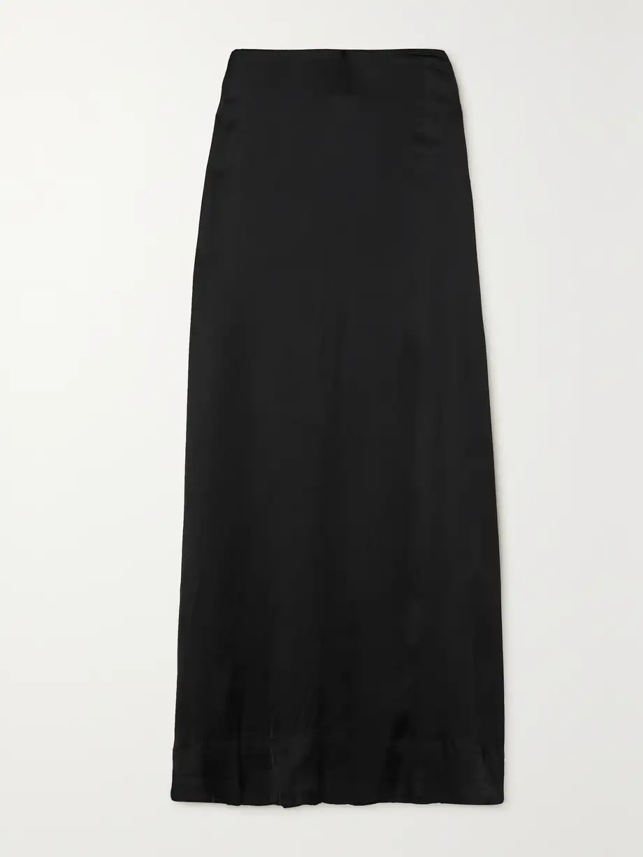 Faithfull - + Net Sustain Noemi Satin Maxi Skirt - Black Cover