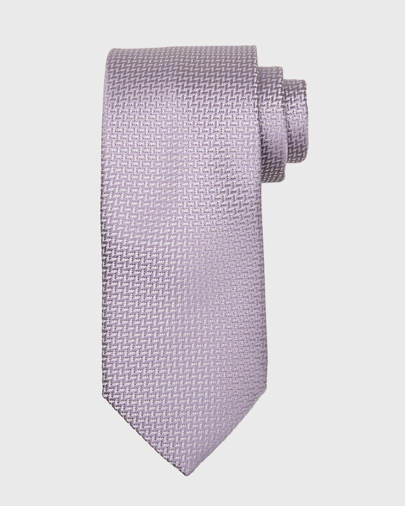 Brioni Men's Silk Tonal Chevron Tie Cover