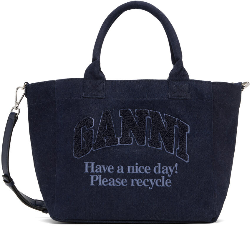 GANNI Navy Small Shopper Tote Cover