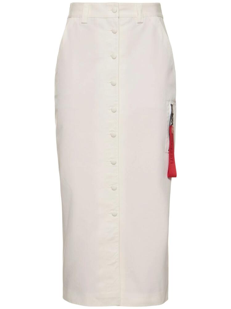 FERRARI Buttoned Cotton Midi Skirt Cover