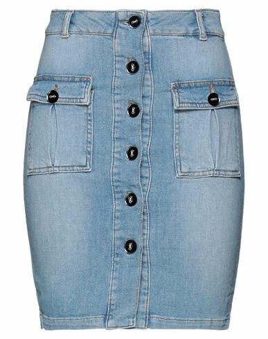 Manila Grace Woman Denim skirt Blue Cotton, Polyester, Elastane Cover