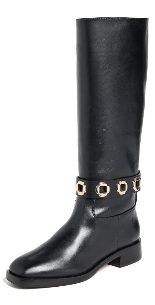 Larroude Milan Flat Riding Boots Black Cover