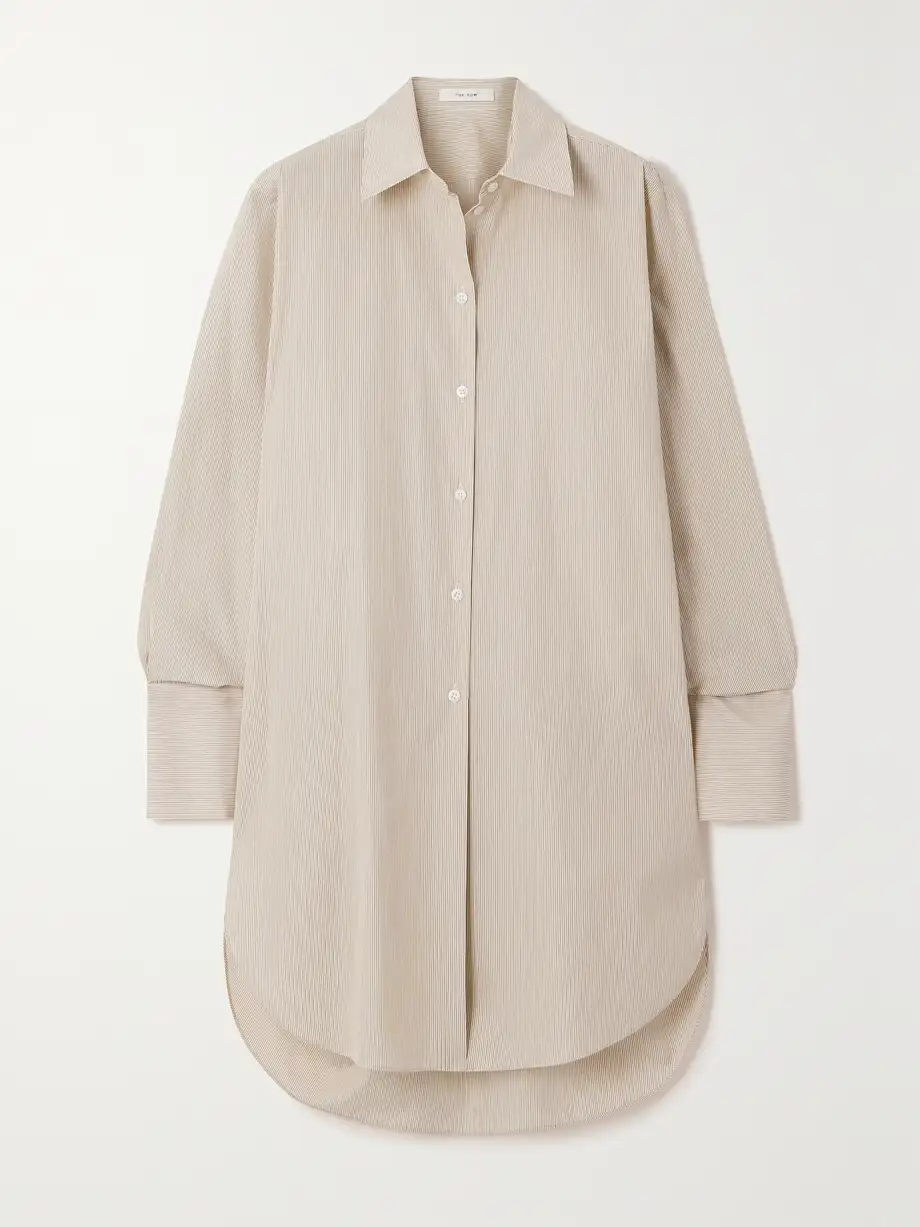 The Row - Astrea Striped Cotton-poplin Shirt - Neutrals Cover