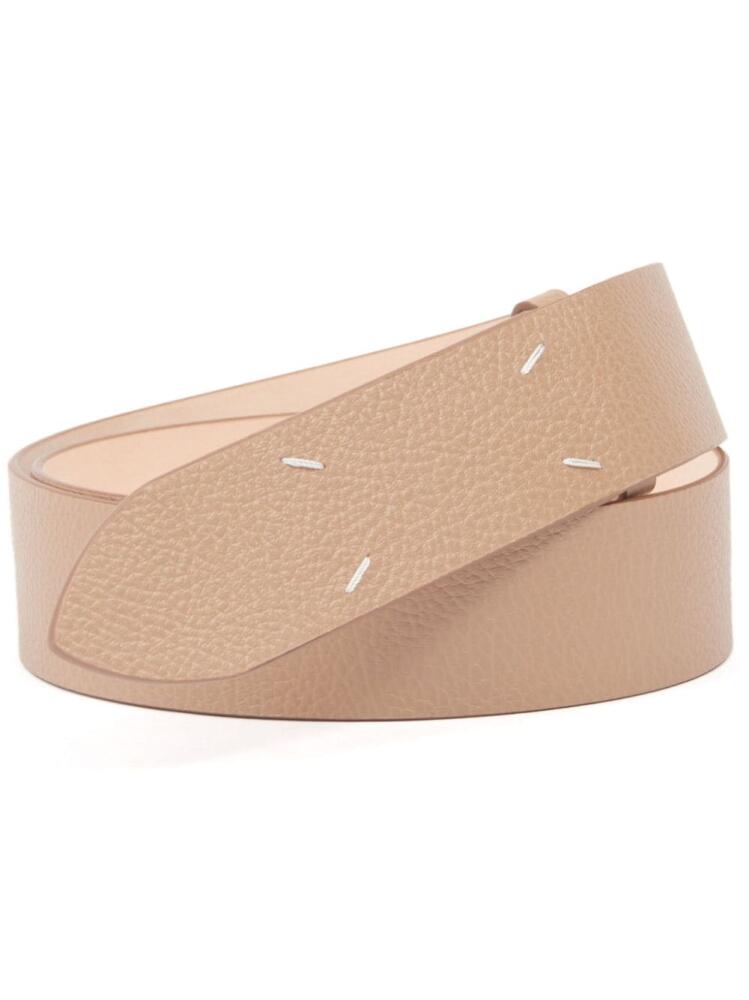 Maison Margiela four-stitch leather belt - Neutrals Cover