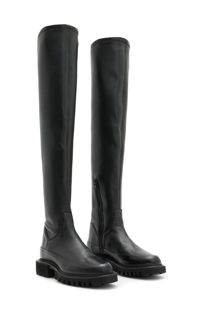 AllSaints Leona Over the Knee Boot in Black Cover