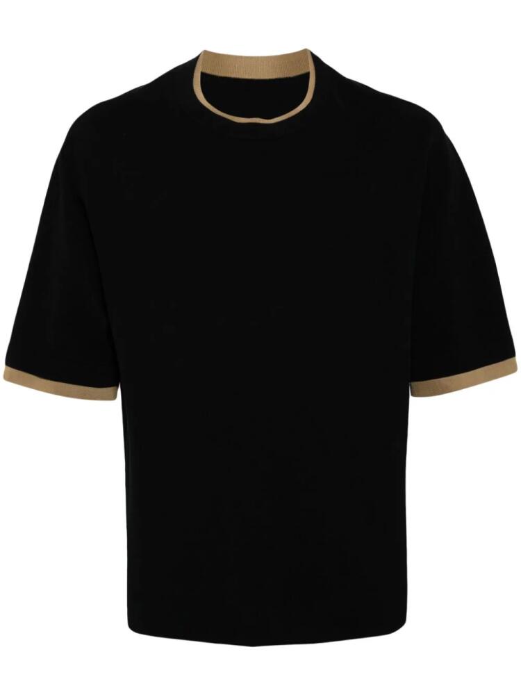 CROQUIS contrast-trim cotton T-shirt - Black Cover