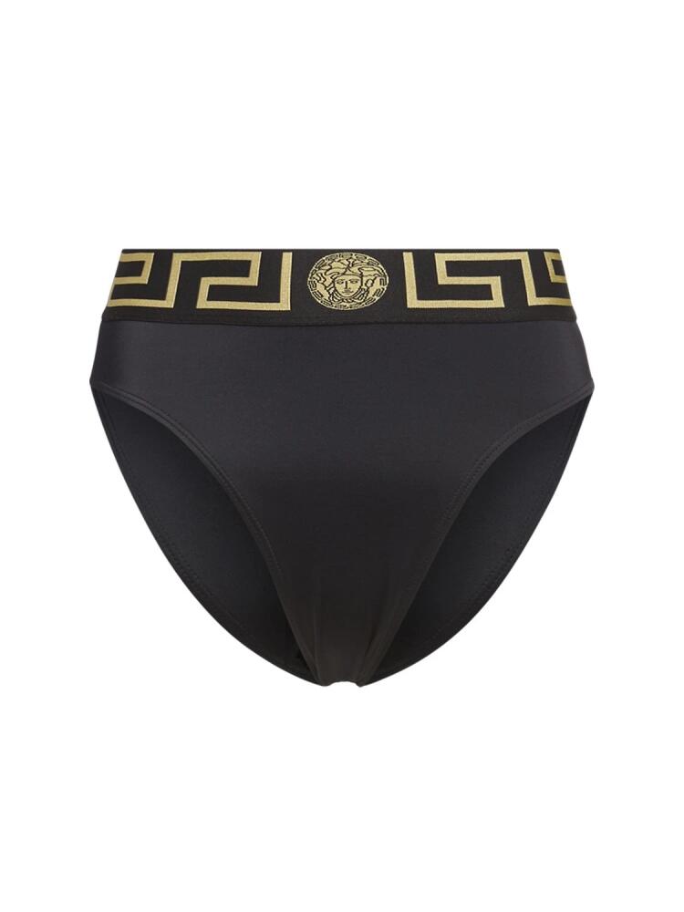 VERSACE Triangle Bikini Bottoms W/ Greek Motif Cover