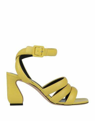 Si Rossi By Sergio Rossi Woman Sandals Yellow Soft Leather Cover