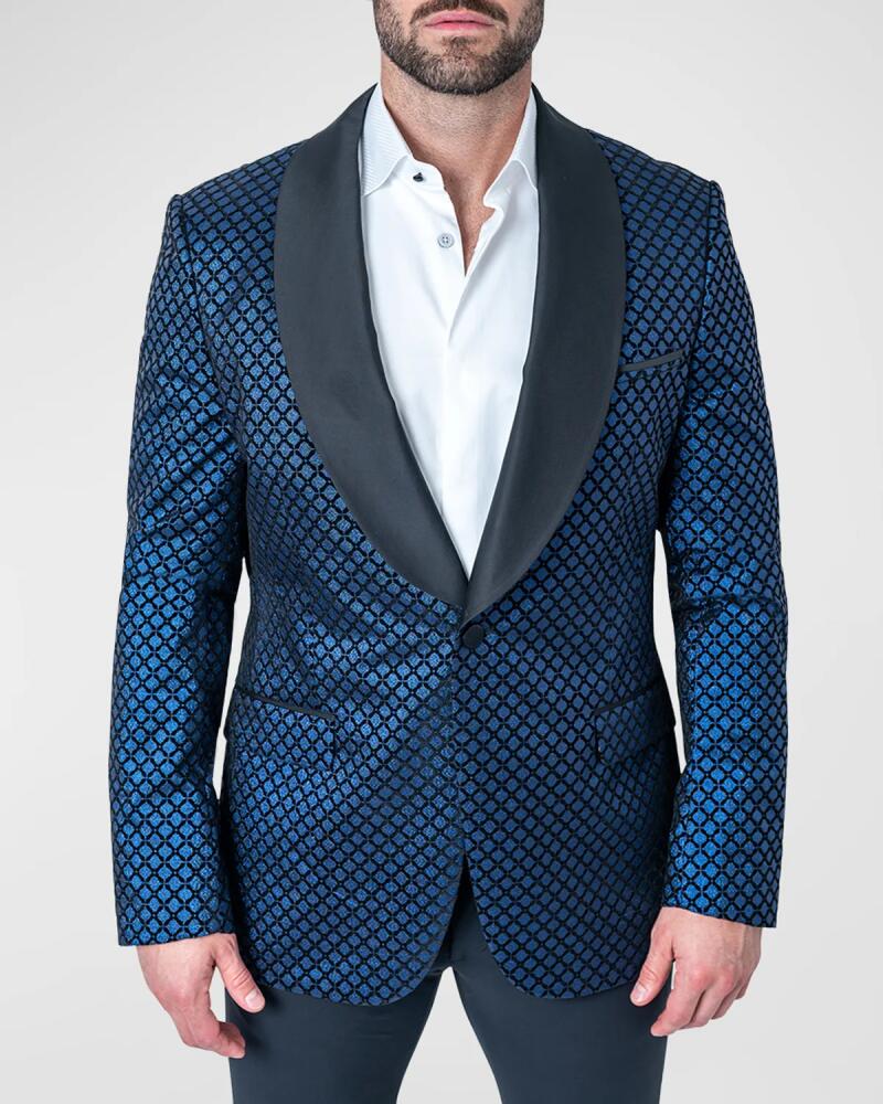 Maceoo Men's Jacquard Shawl Blazer Cover