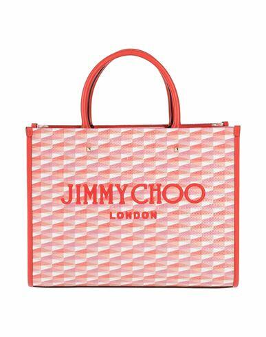 Jimmy Choo Woman Handbag Coral Textile fibers, Leather Cover