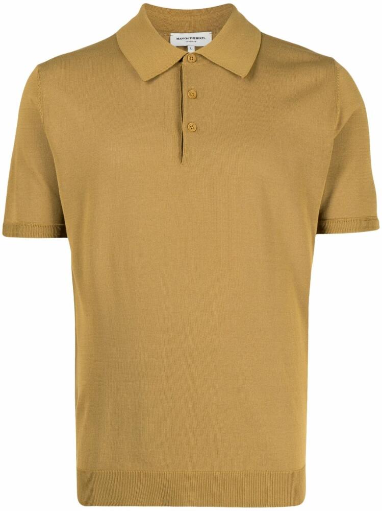 Man On The Boon. short-sleeve knitted polo shirt - Brown Cover