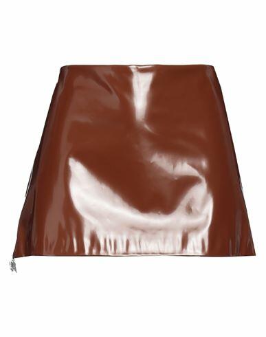 Acne Studios Woman Mini skirt Brown Polyurethane, Polyester Cover