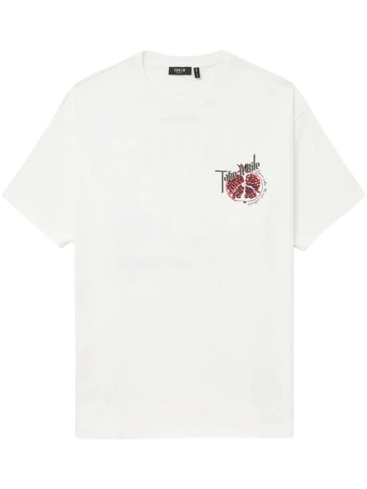 FIVE CM pomegranate-print cotton T-shirt - White Cover