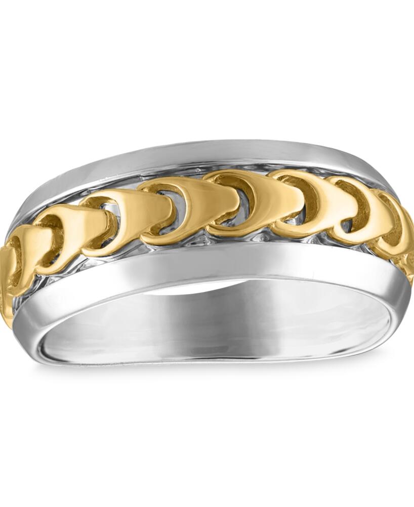 Bulova Link Ring in Sterling Silver & 14k Gold Cover