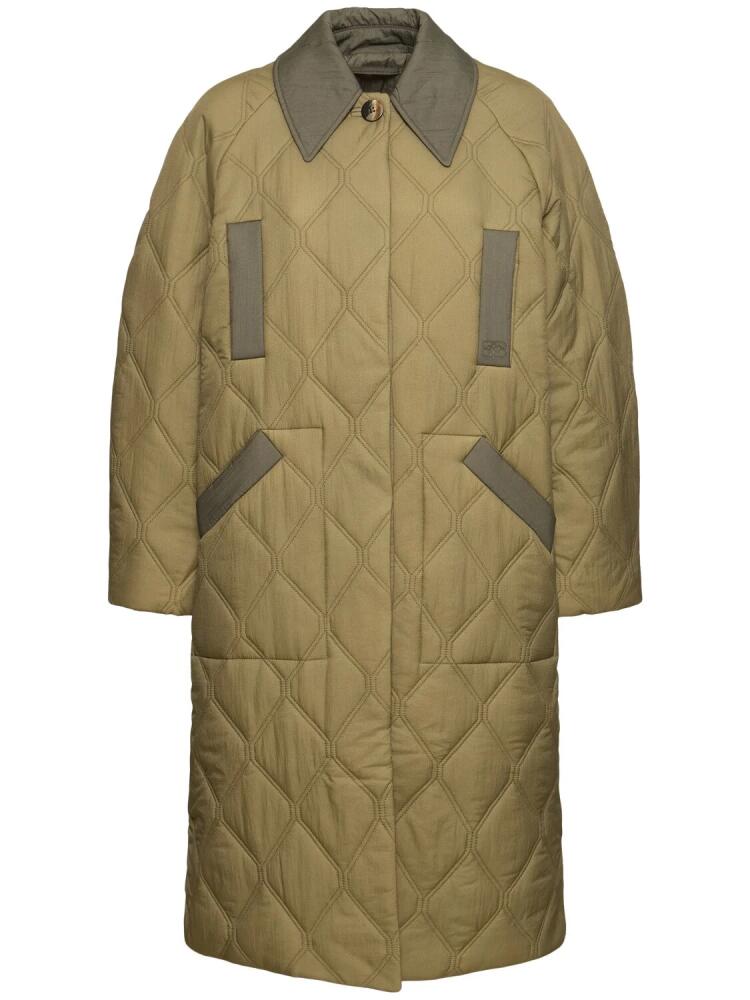 GANNI Quilted Raglan Midi Coat Cover