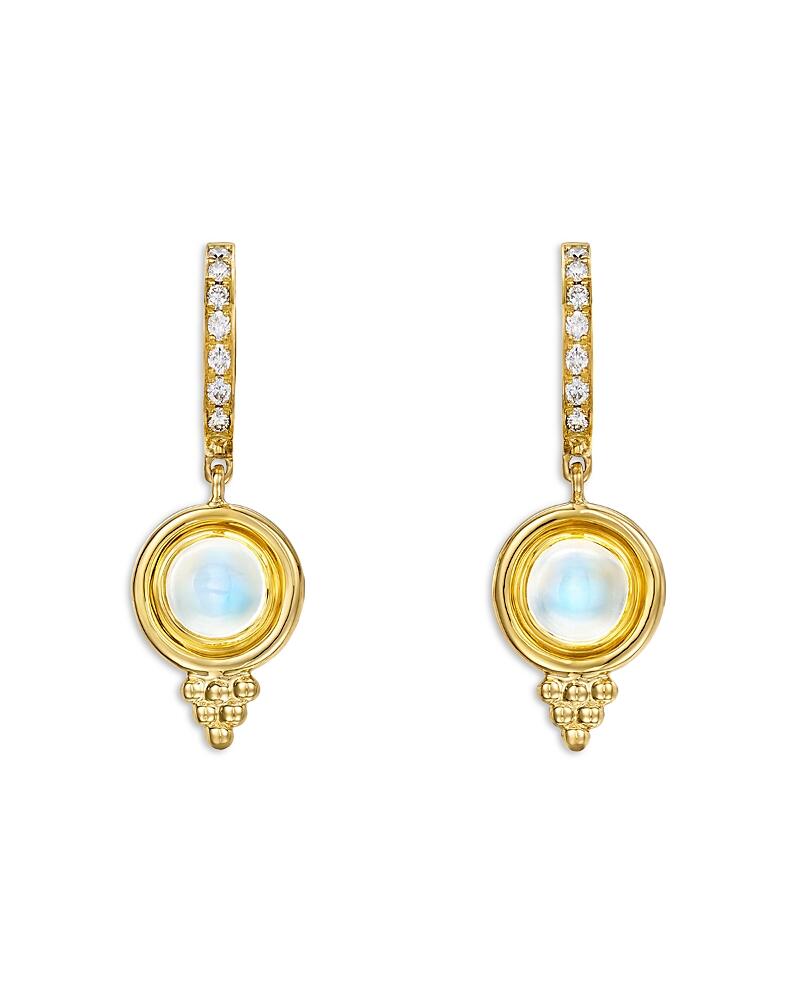 Temple St. Clair 18K Yellow Gold Classic Blue Moonstone & Diamond Drop Earrings Cover