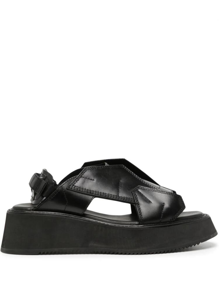 Julius Edge cut-out leather sandals - Black Cover