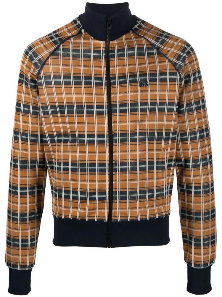 Wales Bonner check-print bomber jacket - Blue Cover